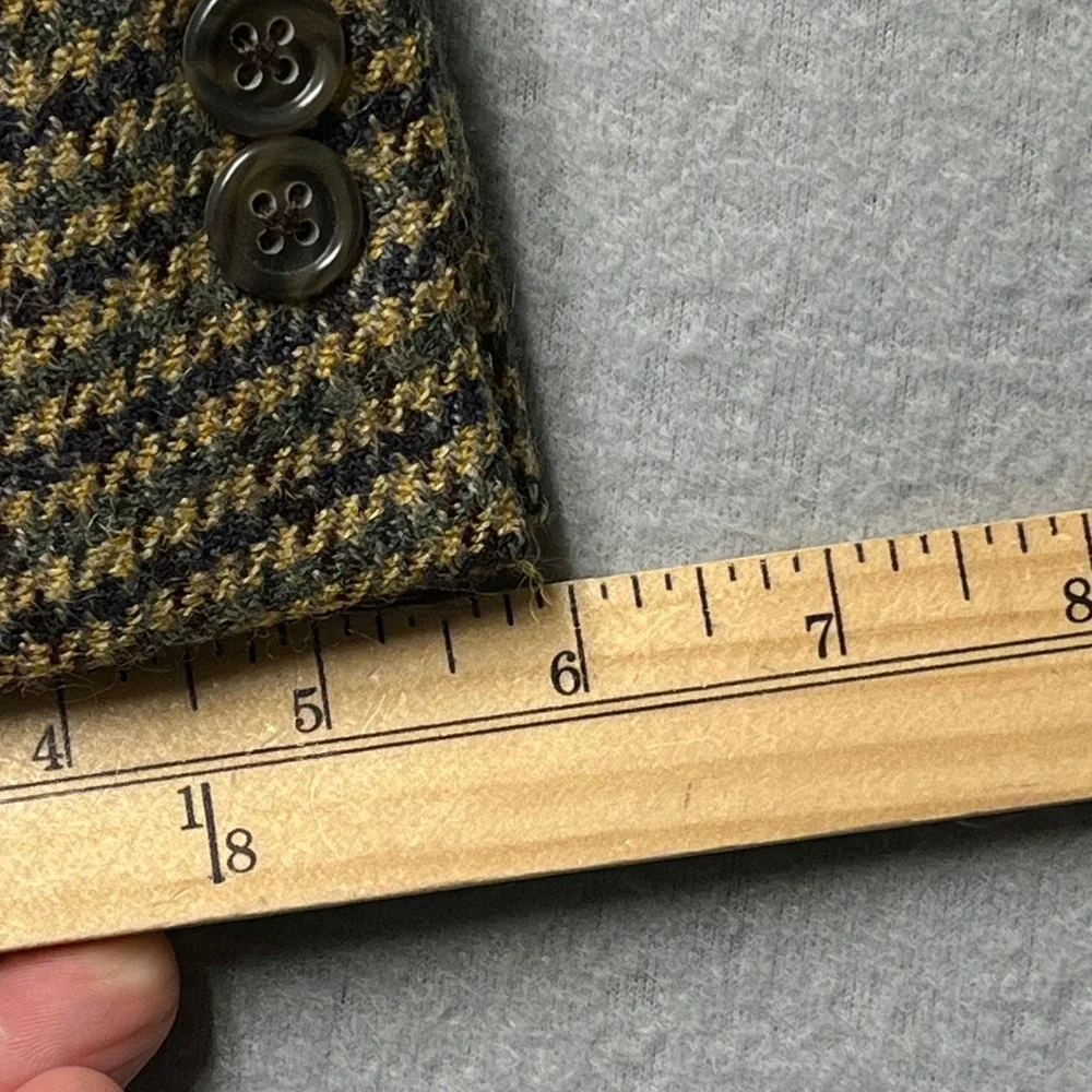 VTG Burberrys Men Blazer Houndstooth suit jacket Sport Coat Brown 1/2 canvas 42R - Picture 15 of 16